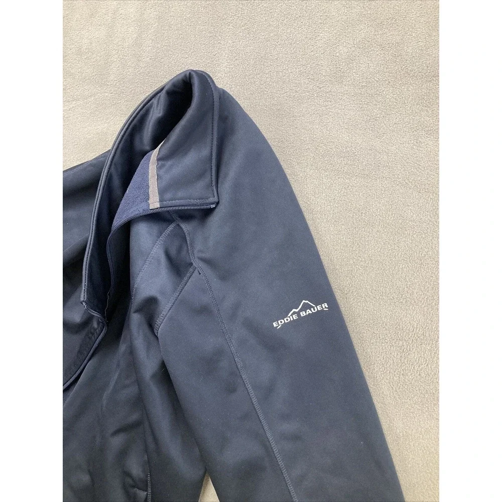 Eddie Bauer Trail Soft Shell Jacket. Navy Blue Mens Size L EB542 Full Zip